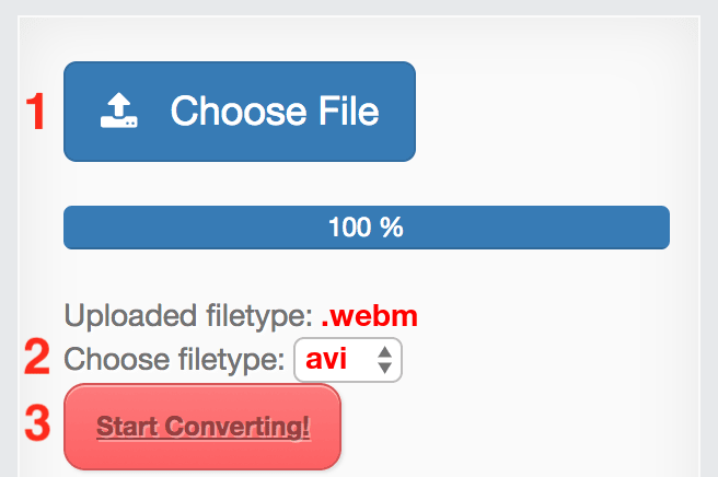 How to convert WEBM files online to AVI